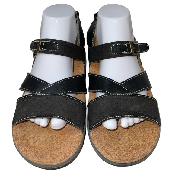 Spenco Women's Sandals Size 9 Black Leather Strappy Arch Support Comfort - Picture 2 of 13